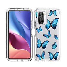 Ultra-thin Transparent Gel Soft Matte Finish Front and Back Case 360 Degrees Cover JX1 for Xiaomi Poco F3 5G Blue
