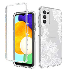 Ultra-thin Transparent Gel Soft Matte Finish Front and Back Case 360 Degrees Cover JX3 for Samsung Galaxy A03s White