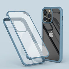 Ultra-thin Transparent Gel Soft Matte Finish Front and Back Case 360 Degrees Cover LK1 for Apple iPhone 16 Pro Sky Blue