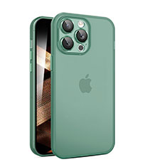 Ultra-thin Transparent Matte Finish Case QC for Apple iPhone 15 Pro Green