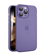 Ultra-thin Transparent Matte Finish Case QC for Apple iPhone 15 Pro Max Purple
