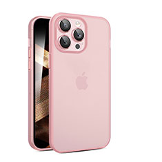 Ultra-thin Transparent Matte Finish Case QC for Apple iPhone 16 Pro Max Pink