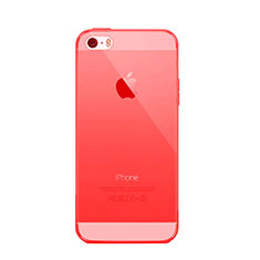 Ultra-thin Transparent Silicone Matte Finish Case for Apple iPhone 5S Red