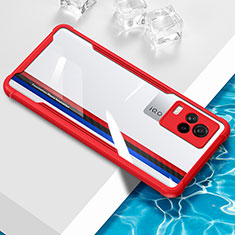 Ultra-thin Transparent TPU Soft Case Cover BH1 for Vivo iQOO 7 Legend 5G Red