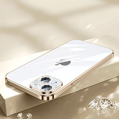 Ultra-thin Transparent TPU Soft Case Cover Bling-Bling LD2 for Apple iPhone 15 Gold