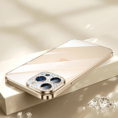 Ultra-thin Transparent TPU Soft Case Cover Bling-Bling LD2 for Apple iPhone 16 Pro Gold