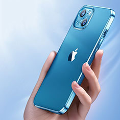 Ultra-thin Transparent TPU Soft Case Cover for Apple iPhone 15 Blue