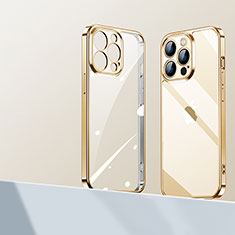 Ultra-thin Transparent TPU Soft Case Cover H01 for Apple iPhone 14 Pro Gold