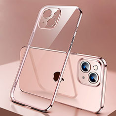 Ultra-thin Transparent TPU Soft Case Cover H01 for Apple iPhone 15 Plus Rose Gold