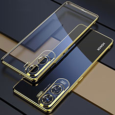 Ultra-thin Transparent TPU Soft Case Cover H01 for Huawei Honor X50i 5G Gold