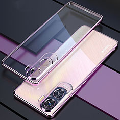 Ultra-thin Transparent TPU Soft Case Cover H01 for Huawei Honor X50i 5G Purple