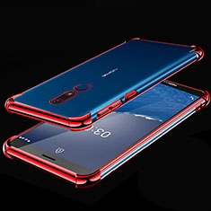 Ultra-thin Transparent TPU Soft Case Cover H01 for Nokia C3 Red