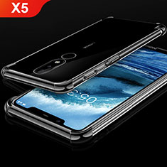 Ultra-thin Transparent TPU Soft Case Cover H01 for Nokia X5 Black