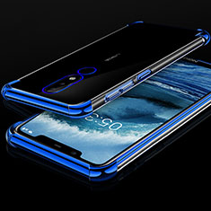 Ultra-thin Transparent TPU Soft Case Cover H01 for Nokia X5 Blue