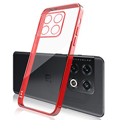 Ultra-thin Transparent TPU Soft Case Cover H01 for OnePlus 10 Pro 5G Red