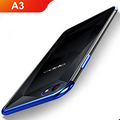 Ultra-thin Transparent TPU Soft Case Cover H01 for Oppo A3 Blue