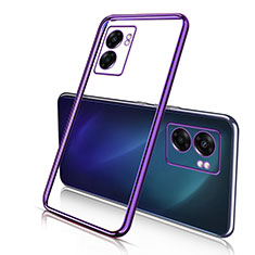 Ultra-thin Transparent TPU Soft Case Cover H01 for Oppo A57 5G Purple