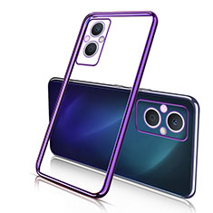 Ultra-thin Transparent TPU Soft Case Cover H01 for Oppo A96 5G Purple