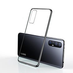Ultra-thin Transparent TPU Soft Case Cover H01 for Oppo Reno3 Pro Black