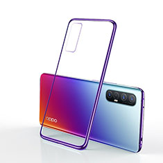 Ultra-thin Transparent TPU Soft Case Cover H01 for Oppo Reno3 Pro Purple