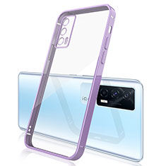 Ultra-thin Transparent TPU Soft Case Cover H01 for Vivo iQOO 7 India 5G Purple