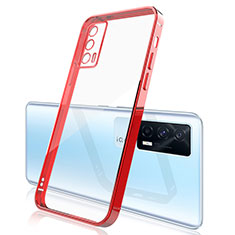 Ultra-thin Transparent TPU Soft Case Cover H01 for Vivo iQOO 7 India 5G Red