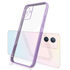 Ultra-thin Transparent TPU Soft Case Cover H01 for Vivo T1 5G India Purple