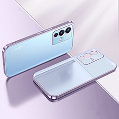 Ultra-thin Transparent TPU Soft Case Cover H01 for Vivo V23 Pro 5G Purple