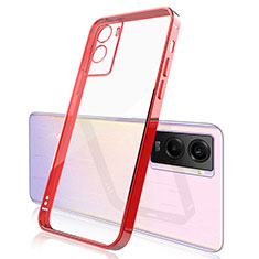 Ultra-thin Transparent TPU Soft Case Cover H01 for Vivo Y55s (2021) Red