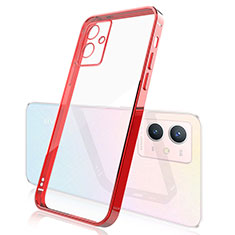 Ultra-thin Transparent TPU Soft Case Cover H01 for Vivo Y75 5G Red