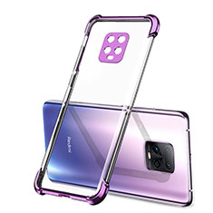 Ultra-thin Transparent TPU Soft Case Cover H01 for Xiaomi Redmi 10X Pro 5G Purple