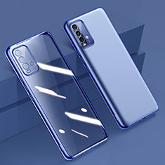 Ultra-thin Transparent TPU Soft Case Cover H01 for Xiaomi Redmi 9 Power Blue