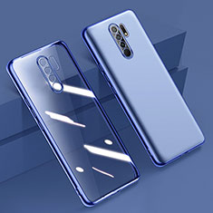 Ultra-thin Transparent TPU Soft Case Cover H01 for Xiaomi Redmi 9 Prime India Blue