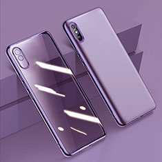 Ultra-thin Transparent TPU Soft Case Cover H01 for Xiaomi Redmi 9A Purple