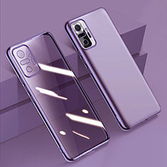 Ultra-thin Transparent TPU Soft Case Cover H01 for Xiaomi Redmi Note 10 Pro Max Purple