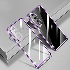 Ultra-thin Transparent TPU Soft Case Cover H02 for Huawei Honor 80 Pro Flat 5G Purple