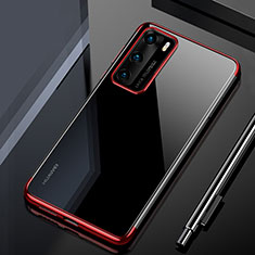 Ultra-thin Transparent TPU Soft Case Cover H02 for Huawei P40 Red