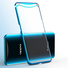 Ultra-thin Transparent TPU Soft Case Cover H02 for Oppo Find X Blue