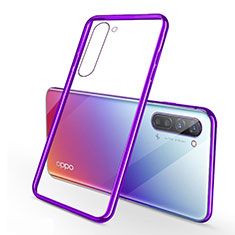 Ultra-thin Transparent TPU Soft Case Cover H02 for Oppo Reno3 Purple