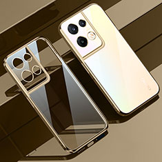 Ultra-thin Transparent TPU Soft Case Cover H02 for Oppo Reno8 Pro 5G Gold
