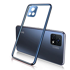 Ultra-thin Transparent TPU Soft Case Cover H02 for Vivo iQOO U3 5G Blue