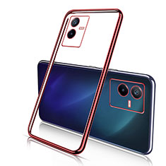Ultra-thin Transparent TPU Soft Case Cover H02 for Vivo iQOO Z6x Red
