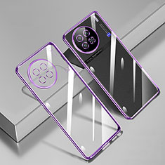 Ultra-thin Transparent TPU Soft Case Cover H02 for Vivo X90 5G Purple