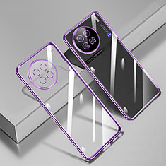 Ultra-thin Transparent TPU Soft Case Cover H02 for Vivo X90 Pro+ Plus 5G Purple