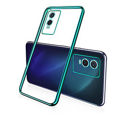 Ultra-thin Transparent TPU Soft Case Cover H02 for Vivo Y76s 5G Green