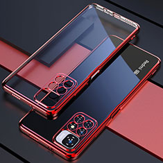 Ultra-thin Transparent TPU Soft Case Cover H02 for Xiaomi Poco X4 NFC Red