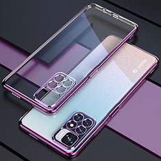 Ultra-thin Transparent TPU Soft Case Cover H02 for Xiaomi Redmi Note 11T 5G Purple