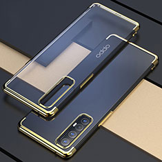 Ultra-thin Transparent TPU Soft Case Cover H03 for Oppo Reno3 Pro Gold