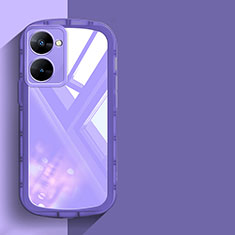 Ultra-thin Transparent TPU Soft Case Cover H03 for Realme V20 5G Purple