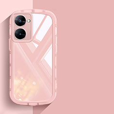 Ultra-thin Transparent TPU Soft Case Cover H03 for Realme V30 5G Pink